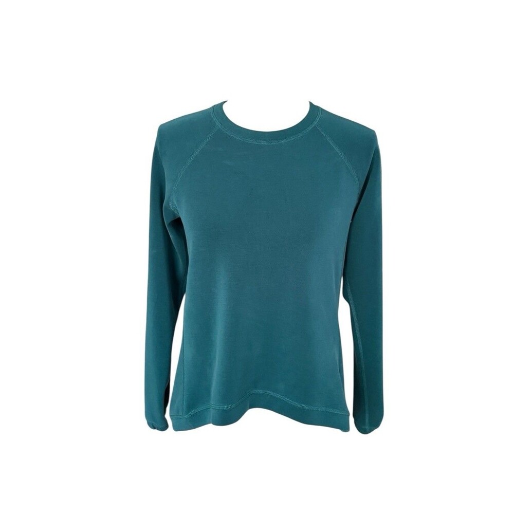 NUX Sweatshirt Women's Size Small Green Active Sleek Ultra Soft Pullover Yoga